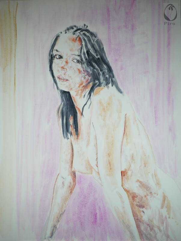 oil on paper - olio su carta di Piro